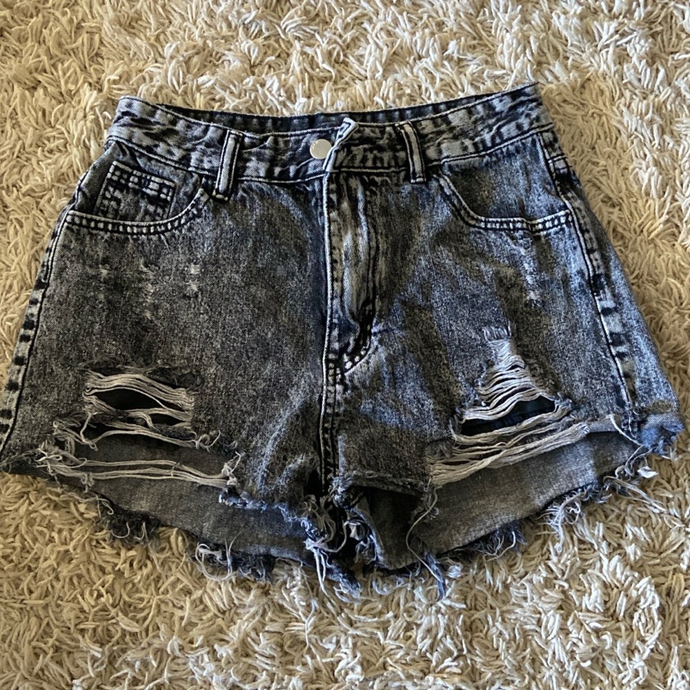 Distressed black shorts - size small